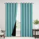 ChrisDowa 100% Blackout Curtains 84 inch Long for Bedroom with Black Liner, Extra Wide 2 Thick Layers Total Blackout Thermal Insulated Grommet Window Curtains 2 Panels Set (Aqua, 60 x 84 Inch) by TinyTreasures Baby Boutique