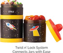 Whiskware Stackable Snack Containers for Kids and Toddlers, 3 Stackable Snack Cups for School and Travel, Space (Pack of 1) by TinyTreasures Baby Boutique