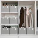 Closet Storage Bins, Fabric Closet Organizers and Storage Basket for Shelves, Collapsible Shelf Baskets for Organizing Shelves, Bedroom Clothes Basket, Gray, 3 Pack by CozyNest Decor