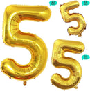 GOER Gold Foil Balloons Number 5,Huge Number Balloons for 5th 55th Birthday Party Supplies Anniversary Decorations (3 pcs,42 inch,32 inch,16inch) by TinyTreasures Baby Boutique