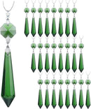 HDCRYSTALGIFTS 25pcs 55mm Green Crystal Icicle Pendant Chandelier Prisms Drops Lamp Candle Holders Curtain DIY Parts by GreenHaven Gardens