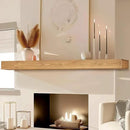 72x8x3 Fireplace Mantel - Handcrafted Hollow Rustic Solid Wood Wall Mounted Floating Shelf with Invisible Heavy Duty Wood Bracket (Natural Wood) by CozyNest Decor