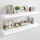 Marsmiles 39" Floating Shelves for Wall, Wooden Shelves with Invisible Brackets Set of 2, Rustic Farmhouse Wall Mounted Shelf for Kitchen Bathroom Living Room Study, White by CozyNest Decor