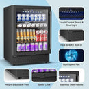 24 Inch Beverage Refrigerator, 5.2 Cu. Ft. Drink Refrigerator with Glass Door, 200 Cans Under Counter & Freestanding Drink Fridge, Reversible Door, Built-In Beverage Cooler for Kitchen, Bar or Office. by CozyNest Decor
