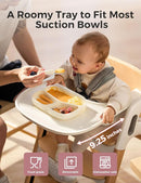 Momcozy DinerPal Wooden High Chair for Babies, Toddlers & Adults Up to 308 Lbs, Convertible Baby Highchair with Food-Grade Tray, Dishwasher-Safe, Adjustable & Ergonomic, Natural Wood by TinyTreasures Baby Boutique