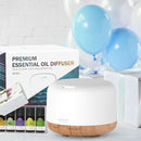 ASAKUKI Oil Diffuser with Essential Oils Set, 500ml Aromatherapy Humidifier with 14 LED Colors & Auto Shut-Off - 6 Oil Gift Pack(Lavender Eucalyptus Tea Tree Orange Peppermint Lemongrass) by TinyTreasures Baby Boutique
