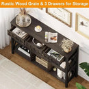 FATORRI Rustic 6 Cube Storage Organizer Bookshelf with 3 Drawers, Short Low Horizontal Bookshelf for Living Room, Industrial Wood and Metal Cubby Bookcase for Home Office (Walnut Brown, 47 Inch) by CozyNest Decor