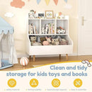 Toy Storage Organizer, 3 Tier Floor Standing Toddler Bookshelf with Legs, 5 Cube Kids Bookshelf and Toy Storage, Book Shelf for Kids Room, Living Room, Nursery, White by CozyNest Decor