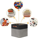 DULLEMELO Cube Collapsible Storage Bins, 12 inch Fabric Storage Cubes Bins Canvas Organization Baskets, Linen Closet Organizers Boxes for Home Organization and Storage (4 Pack - 12" Black&Grey) by TinyTreasures Baby Boutique