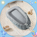 Baby Lounger - Baby Lounger for Newborn 0-24 Months, Breathable & Soft Cotton and Velvet Cover Baby Nest, Portable Tummy Time Lounger for Home and Travel, Ideal Baby Essentials & Shower Gifts by TinyTreasures Baby Boutique
