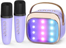 FLUESTON Mini Karaoke Machine for Kids Adults, Portable Bluetooth Speaker with 2 Wireless Microphones, Birthday Kids Gifts Toys for Girls Ages 3, 4, 5, 6, 7, 8, 9,10,11,12+ Years Old by TinyTreasures Baby Boutique