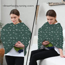 Carseat Covers for Baby Breastfeeding – Multi use Car Seat Canopy Cover, Infant Stroller Canopy Cover for Girls (Green Print) by TinyTreasures Baby Boutique