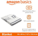 Amazon Basics Room Décor Throw Blanket, Lightweight and Cozy in Recycled Polyester, Light Grey With Blue Stripes, 50"x 60" by CozyNest Decor