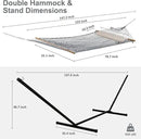SUNCREAT Rope Hammock with Stand Included, Portable Double Hammock with Soft Pillow, Gray by GreenHaven Gardens