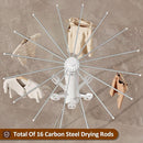 Clothes Drying Rack 2025 Upgrade 4-Legged 3-Tier Foldable Laundry Rack with 4 Pulleys 20 Clips,6 Shoe Dryers 16Drying Rods for Indoor/Outdoor, Camping, Poolside Space Saving, Whit by TinyTreasures Baby Boutique
