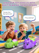 Dinosaur Walkie Talkies for Kids Rechargeable, Dino Toy Cars for Boys & Girls Ages 5-7, Crystal-Clear Audio, 48H Playtime, Fun Indoor & Backyard, 3 Year Old Boy Gift Birthday Xmas, 2 Pack by TinyTreasures Baby Boutique