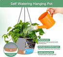 QCQHDU 2 Pack 8 inch Hanging Planters for Indoor Plants, Outdoor Hanging Baskets, Self Watering Pots with Drainage Holes & Removable Tray (Light Grey, 8 inch) by GreenHaven Gardens