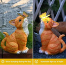 Cat Garden Figurines Outdoor Decor Solar Statue with LED Lights for Patio Lawn Yard Art Decoration Housewarming Garden Gift by CozyNest Decor