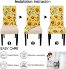 JQinHome Pattern Chair Covers for Dining Room Set of 4, High Stretch Removable Washable Parsons Chair Slipcover for Home Party Hotel Wedding Ceremony (Sunflower,4PCS) by CozyNest Decor