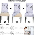 JQinHome Pattern Chair Covers for Dining Room Set of 6, High Stretch Removable Washable Parsons Chair Slipcover for Home Party Hotel Wedding Ceremony (Grey Butterfly,6PCS) by CozyNest Decor