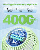 Stroller Fan Clip on for Baby, 4000mAh Rechargeable Battery Operated, Flexible Tripod, 3 Wind Speed, 360° Rotatable, Small Portable Fan for Car Seat Crib Golf Cart Beach Travel, Green by TinyTreasures Baby Boutique