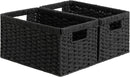 StorageWorks Pantry Baskets, Wicker Storage Baskets for Organizing, Bathroom Shelves, Pantry Organizers and Storage, Medium, Black, 2-Pack by GreenHaven Gardens