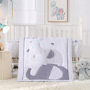 Wowelife Elephant Crib Bedding Set for Boys, Premium 3-Piece Baby Bedding Set, Elephant, Gray Crib Bed Sets, Newborn, Infant, Nursery Bed Set with Crib Sheet, Ruffle Comforter by TinyTreasures Baby Boutique