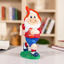 Outdoor Gnome Sculpture Garden Gnome Rugbyl Player Statue, 9.8" Tall Resin Outdoor Decoration, Red and Blue Sports Theme The for Rugby Enthusiasts by CozyNest Decor