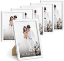 HAUS AND HUES 4x6 White Metal Picture Frames - White 4X6 Photo Frames - Features Premium Aluminum, Vertical Hanging, Easel Back for Tabletop, Home, Office (4x6 in, White, Set of 6) by CozyNest Decor