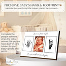 Inkless Hand and Footprint Kit, Baby Keepsake Plaque & Baby Shower Gifts - Ideal as Mom To Be Gift, Nursery Picture Frames, Clean Touch Hand and Footprint Kit (Style 2 - Design 2) by TinyTreasures Baby Boutique