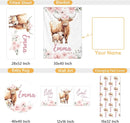 Personalized Baby Crib Bedding Set, 5 Pcs Custom Name Nursery Bedding Set, Pink Highland Cow Baby Bedding Set for Girl, Double Layer Baby Crib Sets, Customized Gifts for Toddlers Kids Infants by TinyTreasures Baby Boutique