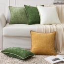 MIULEE Pack of 2 Couch Throw Pillow Covers 24x24 Inch Gold Farmhouse Decorative Pillow Covers with Stitched Edge Soft Chenille Solid Dyed Fall Pillow Covers for Sofa Bed Living Room by CozyNest Decor