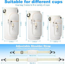 Water Bottle Holder with Strap for Hydroflask 32oz 40oz, Carrier Sling Bag with Phone Pocket Sleeve for Men Women Hiking Camping Travelling（Cream32oz） by TinyTreasures Baby Boutique