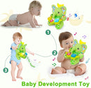 Baby Elephant Musical Stuffed Animals Toy with Light-Up Music & Crinkle Sound Paper,Infant Bilingual Early Learning Education Toys,Tummy Time Toys for 0-3-6-12+ Months Boy Girl, Green by TinyTreasures Baby Boutique