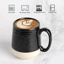 Hasense Coffee Mugs Set of 4, 15 Ounce Ceramic Coffee Cups with Handles, Porcelain Large Latte Mug for Coffee Cappuccino Tea, Black Mugs for Men, Women Christmas Holiday Gift by CozyNest Decor