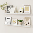 Picture Ledge Shelf, Solid Pine Wood Floating Shelves Set of 2, 32 Inches Nursery Book Shelves for Toys Storage, Kids Bookshelf Wall Mounted for Living Room Bedroom Decor Books Photo Frames, White by TinyTreasures Baby Boutique
