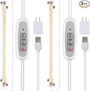 One Strip Growing lamp 2-Pack, Full Spectrum LED Grow Light Strips for Indoor Plants with Auto ON/Off Timer & 4 Dimmable Levels, for Green House Hydroponics Succulent (One Strip×2pcs) by GreenHaven Gardens
