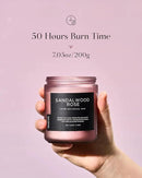 M&SENSE Sandalwood Rose Scented Candle 7.05oz 50 Hours Long Lasting Burn Natural Soy Wax Strong Scented Candle for Home, 2 Wick Home Fragrance Slow Burning Housewarming Gifts for Men Women by CozyNest Decor