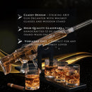 AR15 Whiskey Gun Decanter Set 1000 ml & 4 12oz Bullet Glasses by The Wine Savant