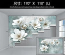 WFBHUA-Green Floral Wallpaper Mural Modern Large 3D Art Flower Wallpaper for Living Room Bedroom Bathroom Wall Mural(Not Peel and Stick) by CozyNest Decor