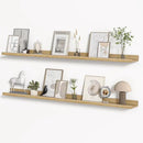 Floating Shelves for Wall, Picture Ledge Shelf 55 Inch Solid Wood Set of 2, Rustic Wall Shelves with Lip, Kids Bookshelf, Photo & Picture Live Edge Floating Shelves for Bedroom, Living Room, Kitchen by CozyNest Decor