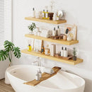 Heimlove 48W x 12D Long Floating Shelf, 12 Inch Deep Floating Shelves for Wall Set of 2, Wood Shelves for Bedroom Living Room Bathroom Kitchen Home Office, Wall Shelves with Heavy Duty Bracket, Oak by CozyNest Decor