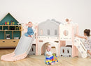 XJD 7 in 1 Toddler Slide Set, Kids Slide for Toddlers Age 1+, Toddler Climber Slide PlaySet with Basketball Hoop and Ball,Outdoor Indoor Playground for Toddlers 1-3 (Pink) by TinyTreasures Baby Boutique