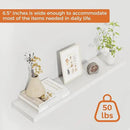 Fun Memories Floating Shelves for Wall, 30" Rustic Wood Deep Wall Mounted Shelves with Invisible Brackets for Decor & Storage, Floating Shelf for Living Room, Bathroom (White, Set of 2) by CozyNest Decor