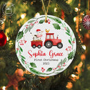 Unifury Personalized Baby First Christmas Ornament 2024, Adorable Keepsake for Babies First Christmas Tree, Holiday Decor for Celebrating Ceramic Babys 1st Christmas Ornament 2024, Farm Animal by TinyTreasures Baby Boutique