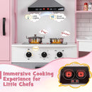 Costzon Corner Kids Kitchen Playset, Wooden Play Kitchen with Sounds & Lights, Washing Machine, Range Hood, Ice Maker, Microwave, Oven, Sink, Pretend Toy Kitchen Set for Toddler, Gift for Boys Girls by TinyTreasures Baby Boutique