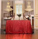 SquarePie Sequin Tablecloth 50 x 72 Inch Red Sparkly Table Linen for Wedding Party by CozyNest Decor