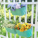 Sungmor 3 Pack Wall Hanging Planters, 16.5 Inch Railing Fence Hanging Flower Pots, Thickened Plastic Water Storage Plant Pot, Indoor Outdoor Garden Balcony Decor, Light Green Large Plant Basket by CozyNest Decor