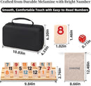 Upgraded Rummy Cube Game Set 4 Players with 4 Wooden Holders and 108 Rummy Melamine Tiles, Travel Family Board Game for Adults and Kids by TinyTreasures Baby Boutique