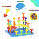 Ggiibro Peg Board Toy set 101Pcs DIY Building Stacking Toys for Kids 3-6 Years Old,STEM Educational Kids Toy for Brain Development,Montessori Sensory Toys,Plastic Lacing String Game by TinyTreasures Baby Boutique